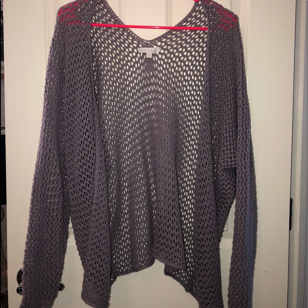 Purple cardigan
